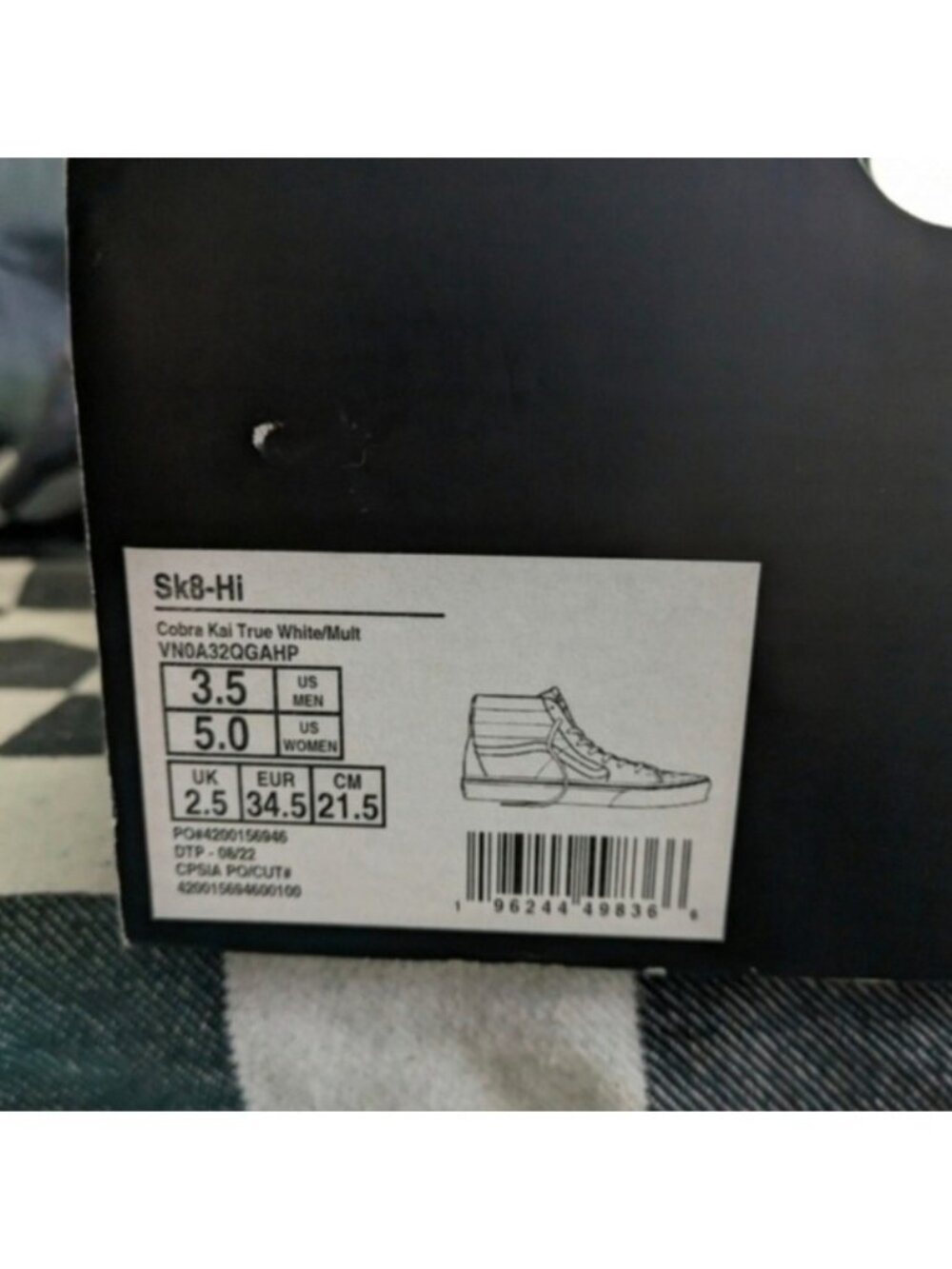 VANS COBRA KAI SK8-HI Women 5 Miyagi Do LaRusso White canvas NWT 0826 - Picture 10 of 10